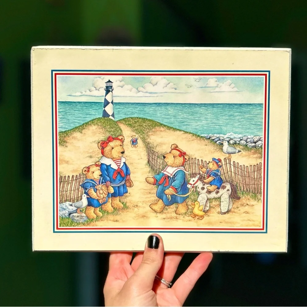 Charming VTG Nautical Beach Vacation Bear Family Wall Decor
